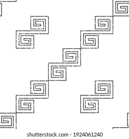 
Seamless pattern with grunge black zigzag lines
