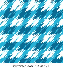 Seamless pattern with grunge brush strokes. Hand drawn texture in blue and white color. Background, textile, backdrop, wrapper, fabric.