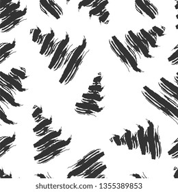 Seamless pattern with grunge brush strokes. Hand drawn texture. Background, textile, backdrop, wrapper, fabric.