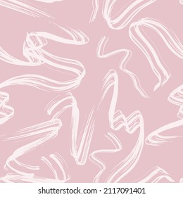 Seamless pattern - grunge brush strokes in pastel pink tones. Abstract vector illustration. Suitable for wrapping paper, various textiles, and as a background for printing.