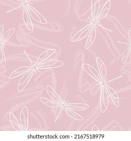 Seamless pattern - grunge brush strokes in pastel pink tones. Abstract vector illustration. Suitable for wrapping paper, various textiles, and as a background for printing.