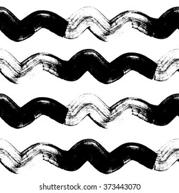 Seamless pattern with grunge brush strokes