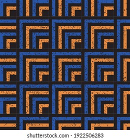 Seamless pattern with grunge  colored segments
