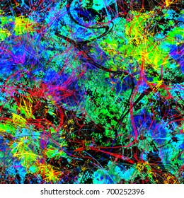 Seamless pattern. Grunge colorful texture with curved lines. Abstract vector background for web page, banners, fabric, home decor, wrapping