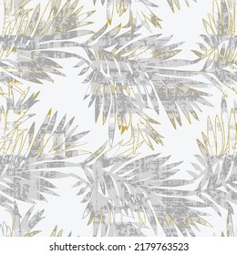 Diseño de estampado inexorable. Fondo tropical con hojas de helecho y efecto acuarela. Impresión textil para ropa de cama, chaqueta, diseño de paquete, tela y conceptos de moda.