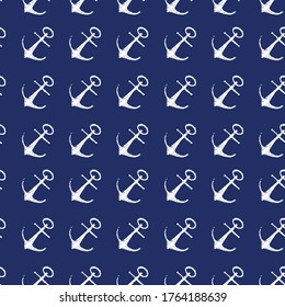 Nahtloses Muster mit farbigem Anker. Symbol für die Wiederholung des Schiffs. Hintergrund für druckbare Produkte. Vektorgrafik