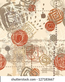 Seamless pattern with grunge elements. Vector illustration.