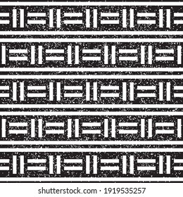 Seamless pattern with grunge horizontal and vertical black bands