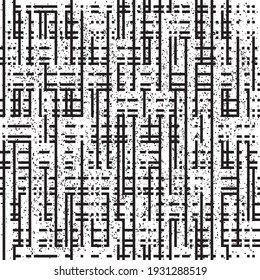 Seamless pattern with grunge horizontal and vertical black segments