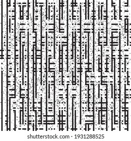 Seamless pattern with grunge horizontal and vertical black segments