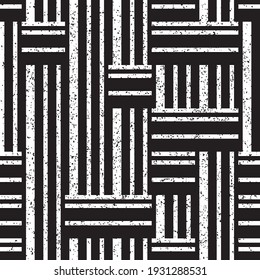 Seamless pattern with grunge horizontal and vertical black segments