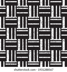 Seamless pattern with grunge horizontal and vertical black segments