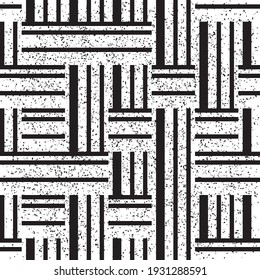 Seamless pattern with grunge horizontal and vertical black segments