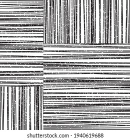 Seamless pattern with grunge horizontal and vertical black bands