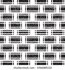 Nahtloses Muster mit schmalen horizontalen und vertikalen schwarzen Streifen