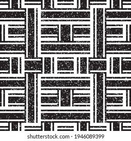 Seamless pattern with grunge horizontal and vertical black bands
