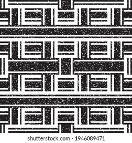 Seamless pattern with grunge horizontal and vertical black bands
