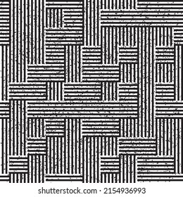 seamless pattern with grunge horizontal and vertical black segments
