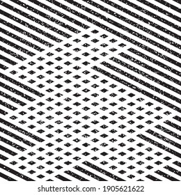 Seamless pattern with grunge oblique black segments