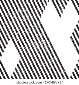 Seamless pattern with grunge oblique black segments