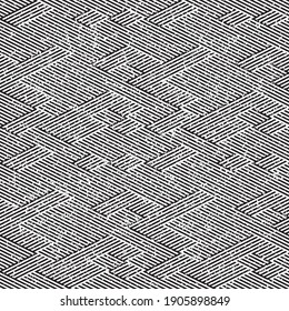 Seamless pattern with grunge oblique black segments