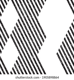 Seamless pattern with grunge oblique black segments