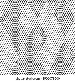 Seamless pattern with grunge oblique black segments