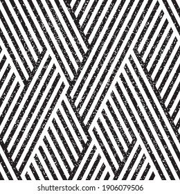 Seamless pattern with grunge oblique black segments