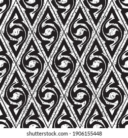 Seamless pattern with grunge oblique black segments