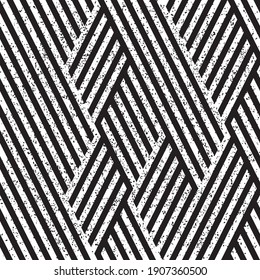 Seamless pattern with grunge oblique black segments
