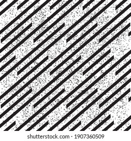 Seamless pattern with grunge oblique black segments
