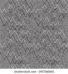 Seamless pattern with grunge oblique black segments