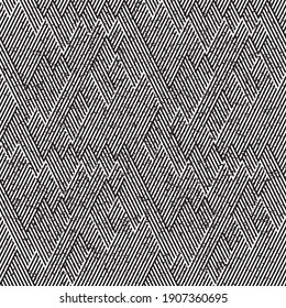 Seamless pattern with grunge oblique black segments