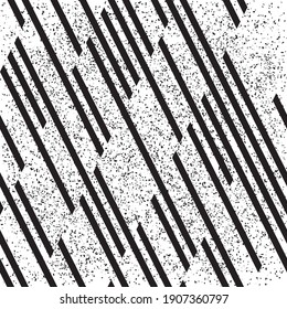 Seamless pattern with grunge oblique black segments