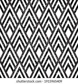 Seamless pattern with grunge oblique black segments