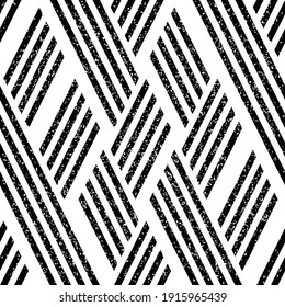 Seamless pattern with grunge oblique black segments