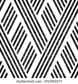 Seamless pattern with grunge oblique black segments
