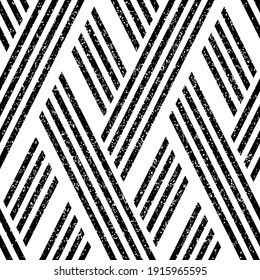 Seamless pattern with grunge oblique black segments