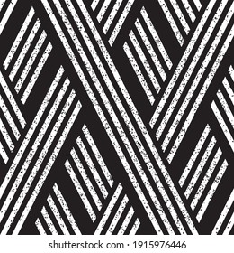 Seamless pattern with grunge oblique black segments