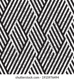 Seamless pattern with grunge oblique black segments