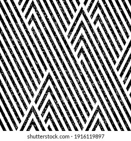 Seamless pattern with grunge oblique black segments