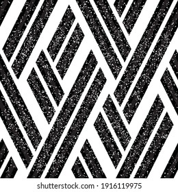 Seamless pattern with grunge oblique black segments