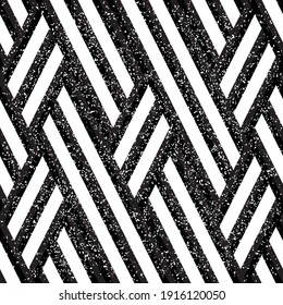 Seamless pattern with grunge oblique black segments
