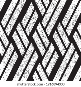 Seamless pattern with grunge oblique black segments