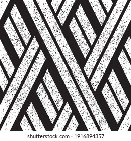 Seamless pattern with grunge oblique black segments