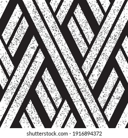 Seamless pattern with grunge oblique black segments