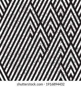 Seamless pattern with grunge oblique black segments