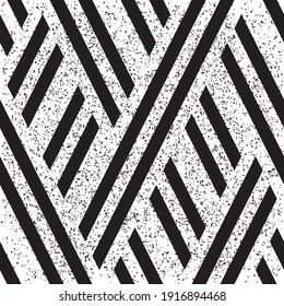 Seamless pattern with grunge oblique black segments