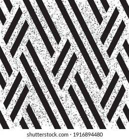Seamless pattern with grunge oblique black segments