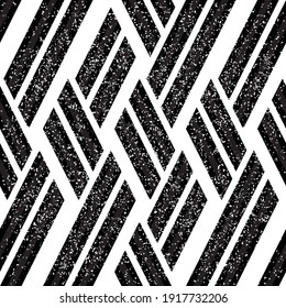 Seamless pattern with grunge oblique black segments